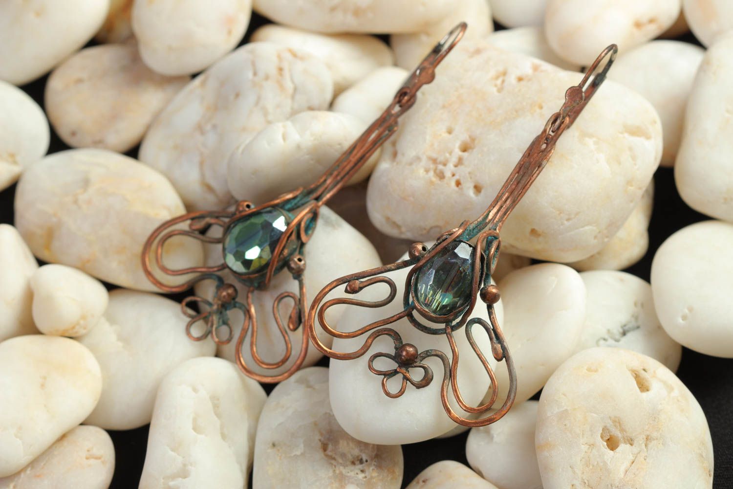 Unusual handmade metal earrings wire wrap ideas fashion trends gifts for her photo 1