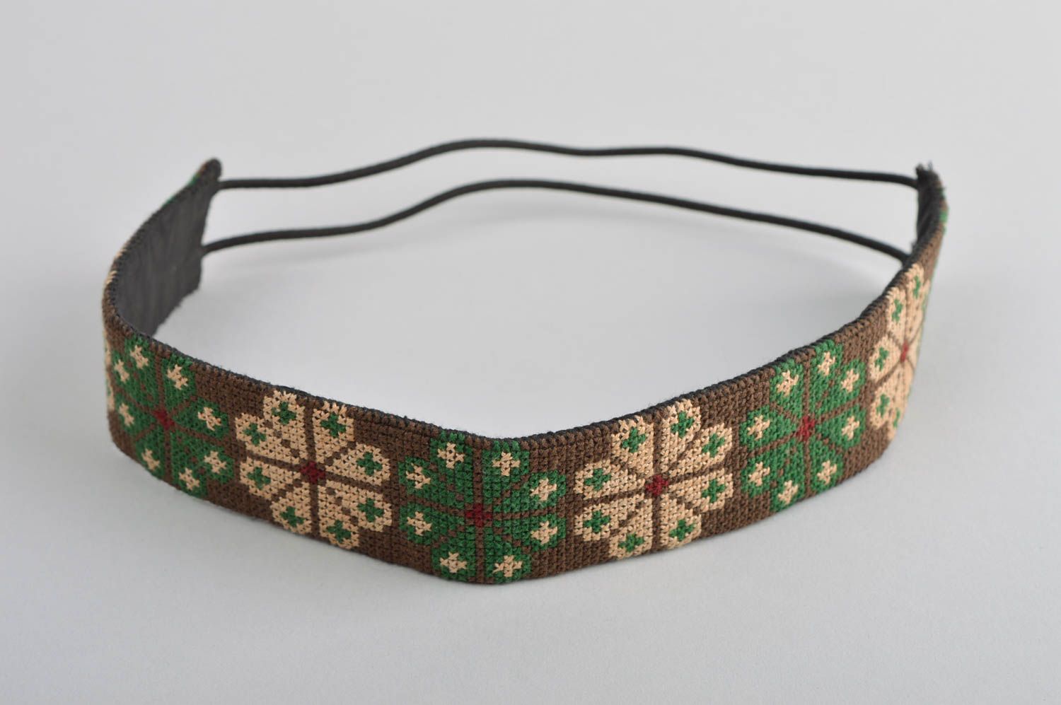 Handmade embroidered headband stylish accessory for hair female headband photo 3