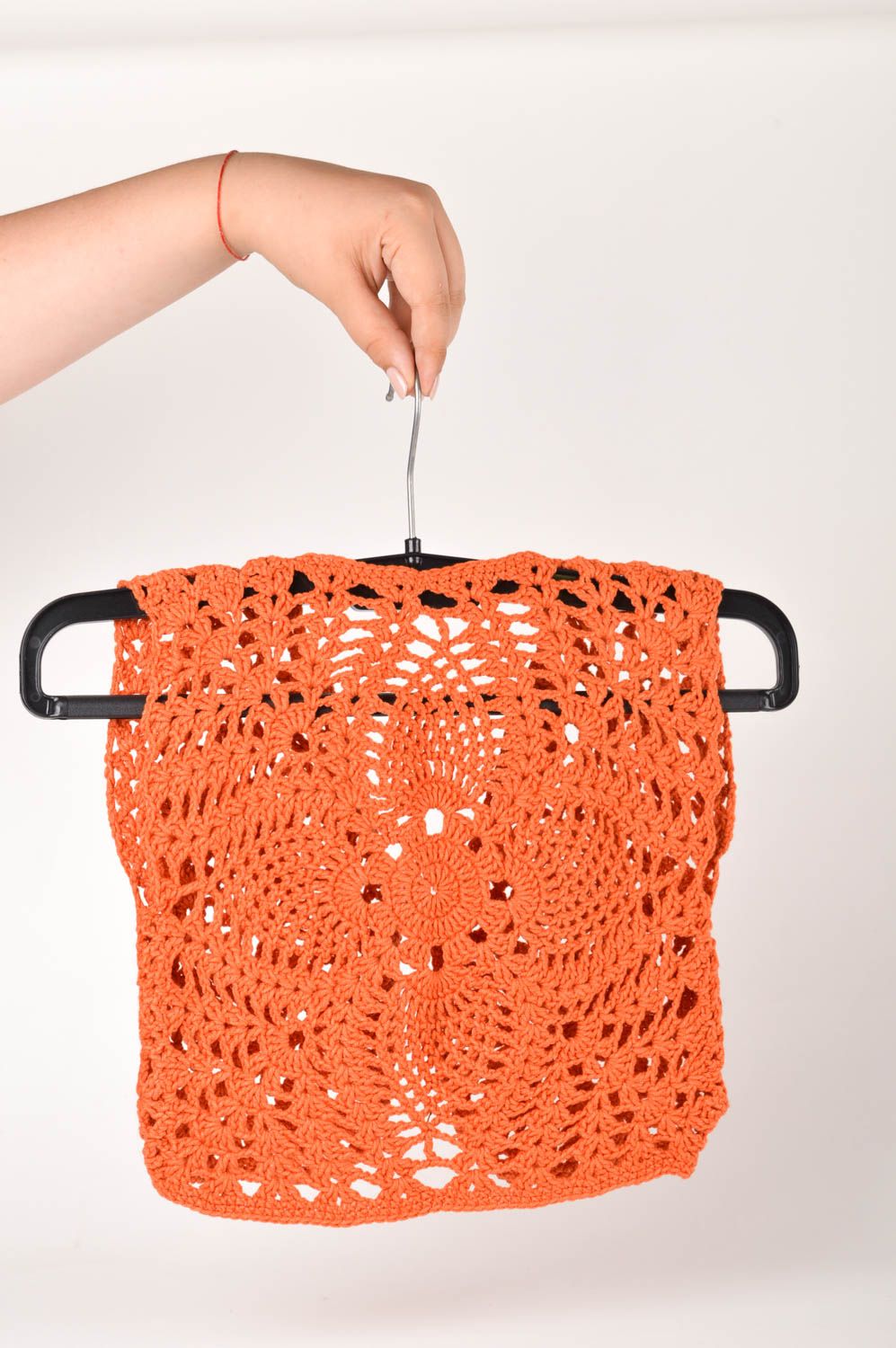 Chaleco de lana naranja hecho a mano y tejido ropa de moda regalo para niñas foto 5