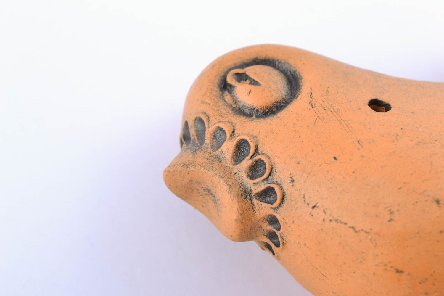 Глиняная свистулька игрушка в виде птички фото 2