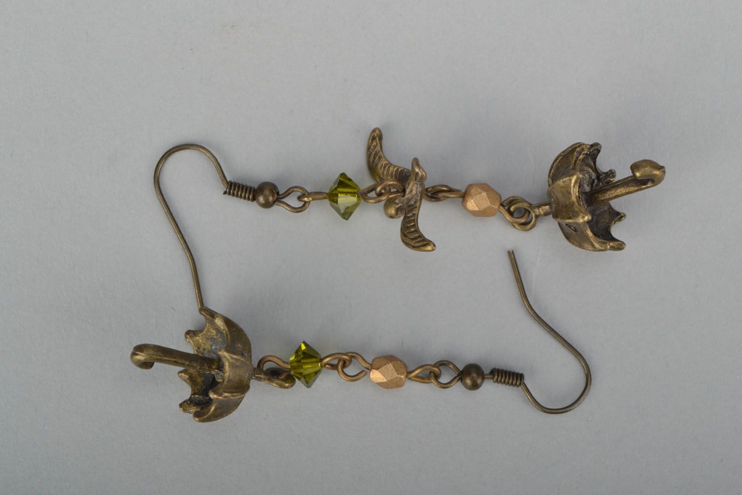 Long copper earrings Umbrellas photo 3