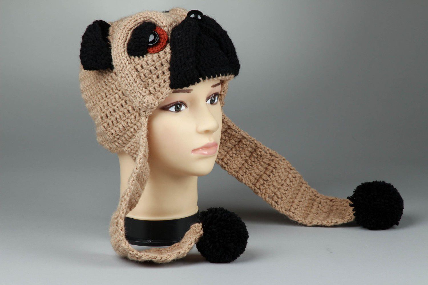Knitted hat Pug photo 2