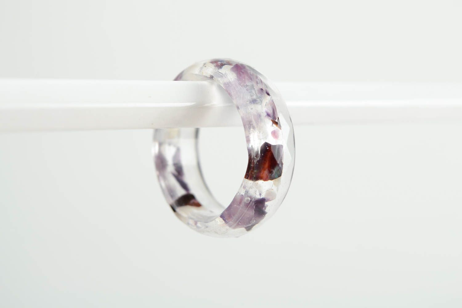 Кольцо с цветами перстень ручной работы модное кольцо полупрозрачное нежное фото 4