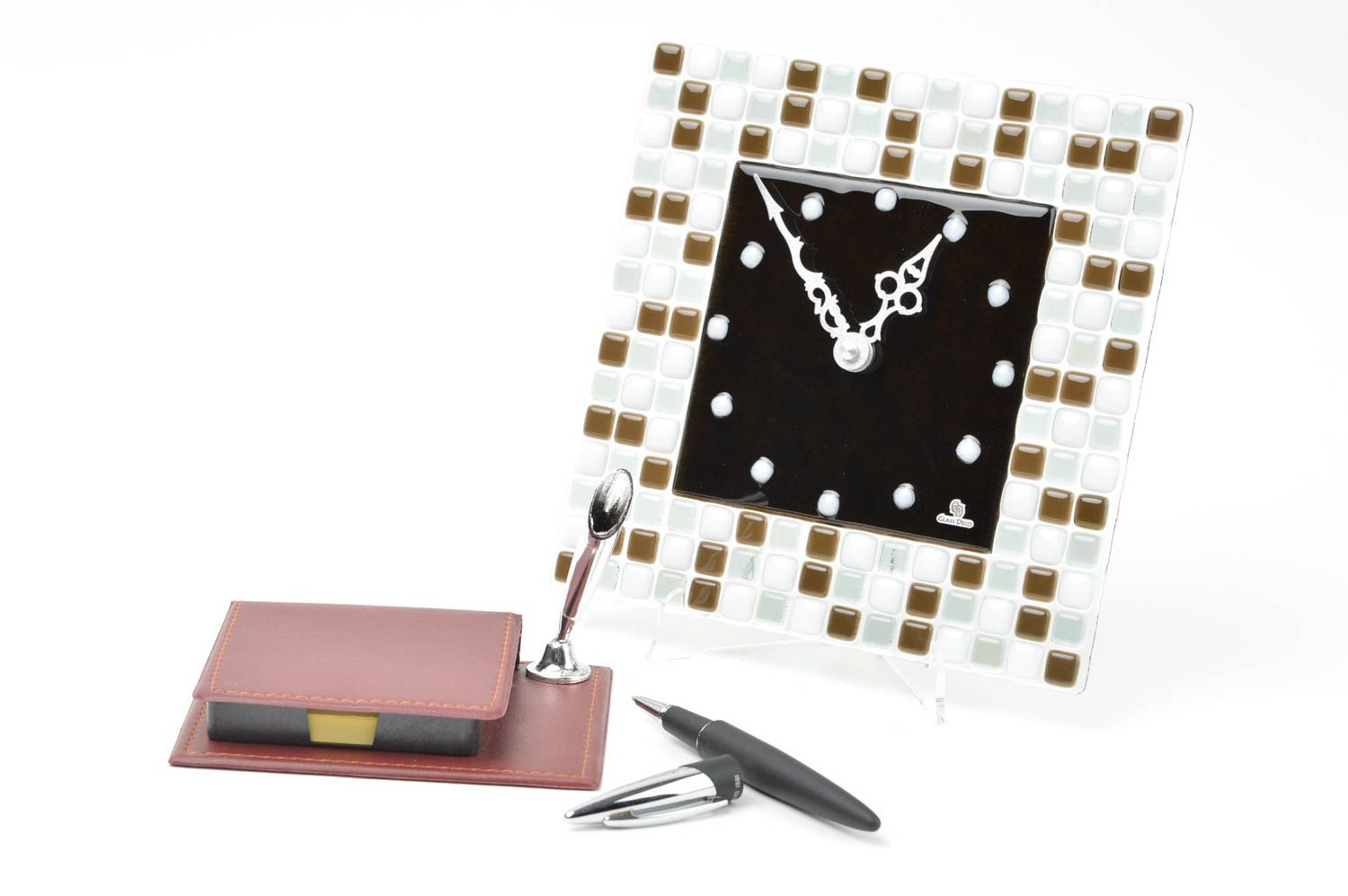 Reloj moderno de pared de cristal artesanal elemento decorativo regalo original foto 1