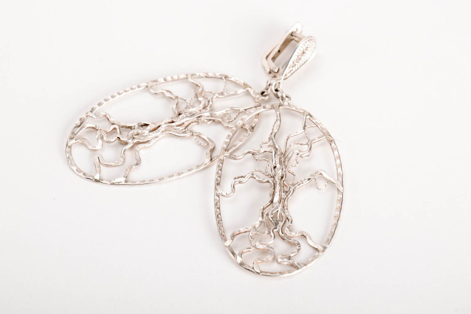 Designer unique silver earrings handmade bijouterie accessories present for girl photo 5