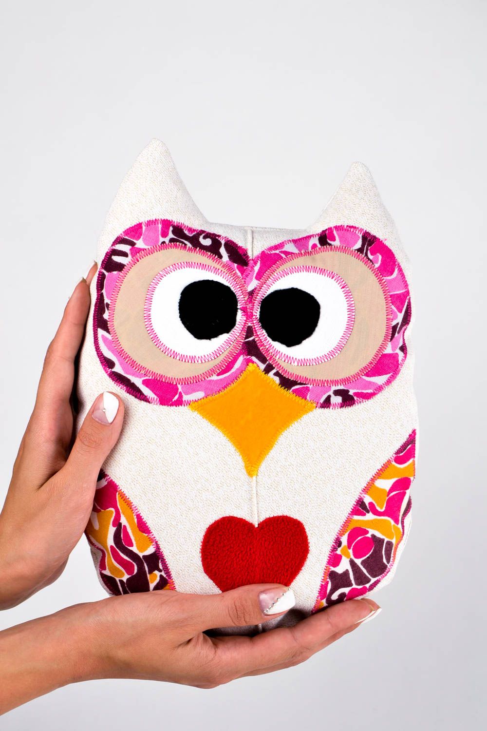 Handmade designer soft toy cute pillow with print stylish nursery decor photo 2