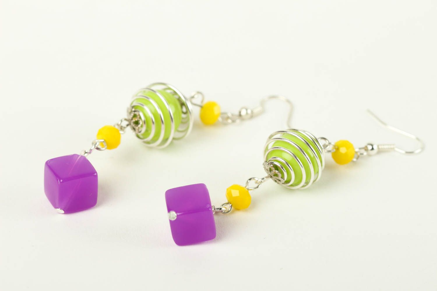 Handmade bright earrings stylish accessories designer jewelry for women  photo 3