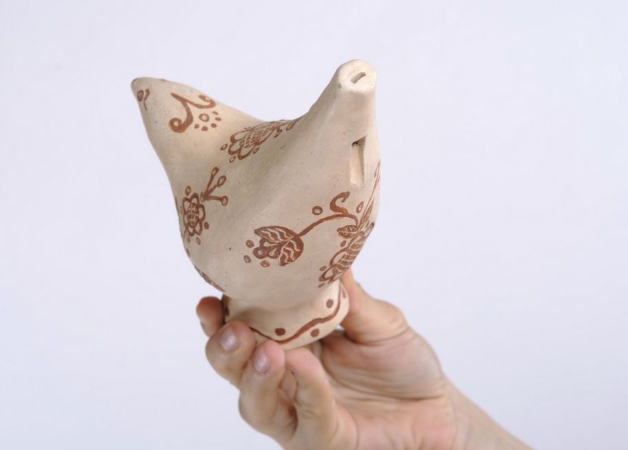 Sifflet en céramique fait main Oiseau  photo 5