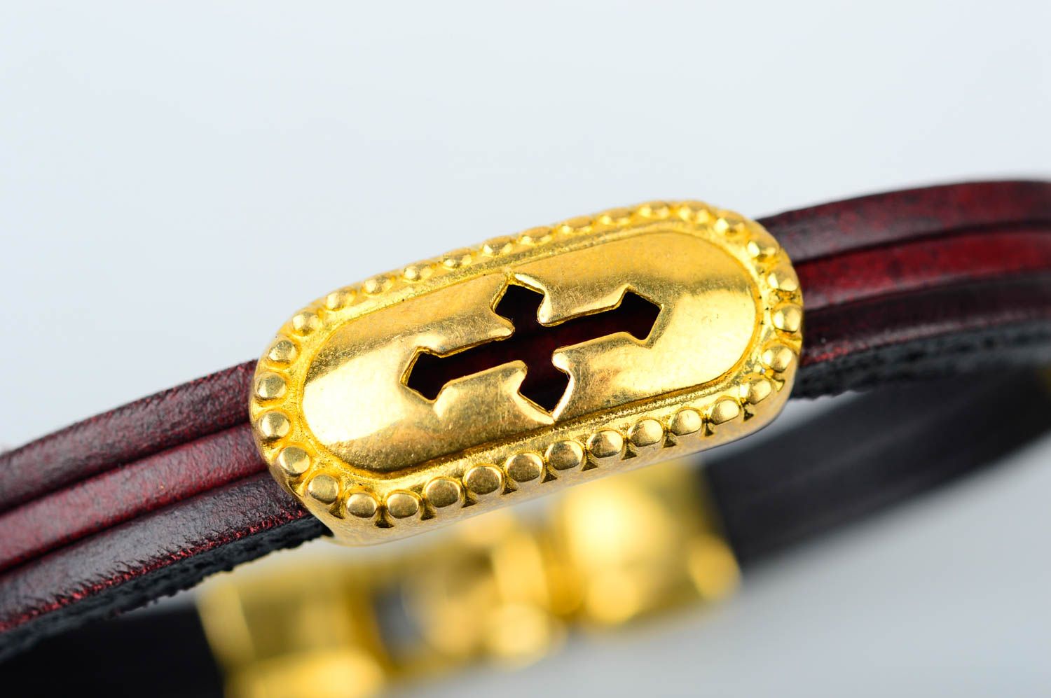 Кожаный браслет хэнд мэйд браслет на руку латунный стильный украшение из кожи фото 4