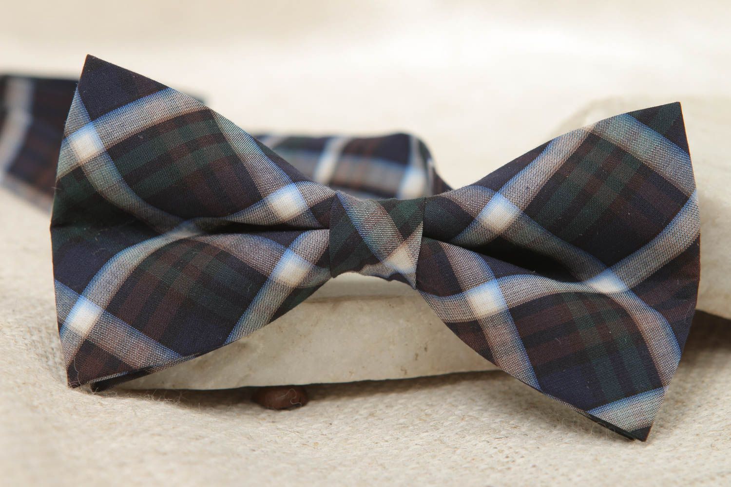 Checkered cotton bow tie photo 5