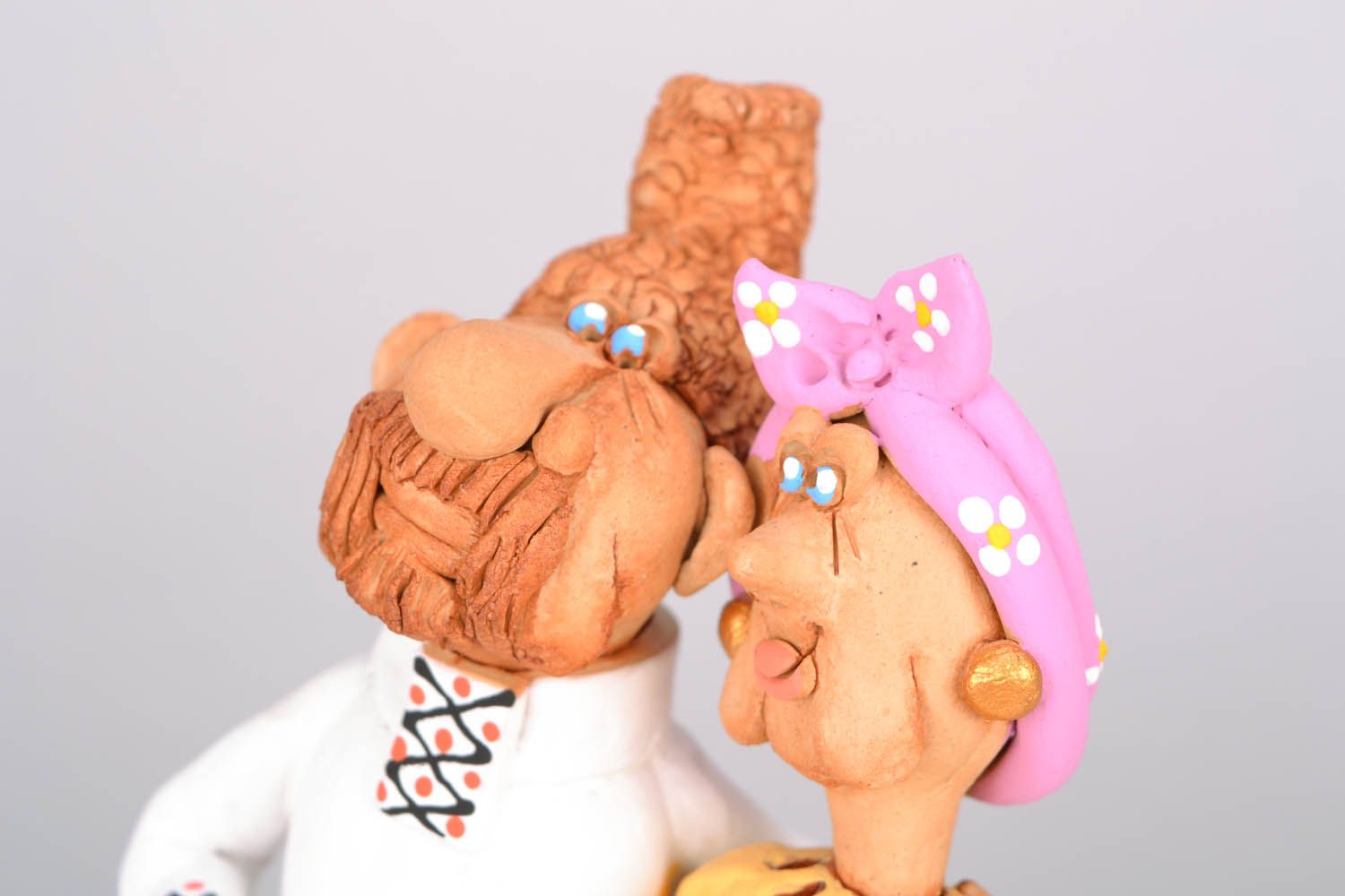 Figurine céramique 'Cosaque et sa femme bras dessous bras dessus' photo 4