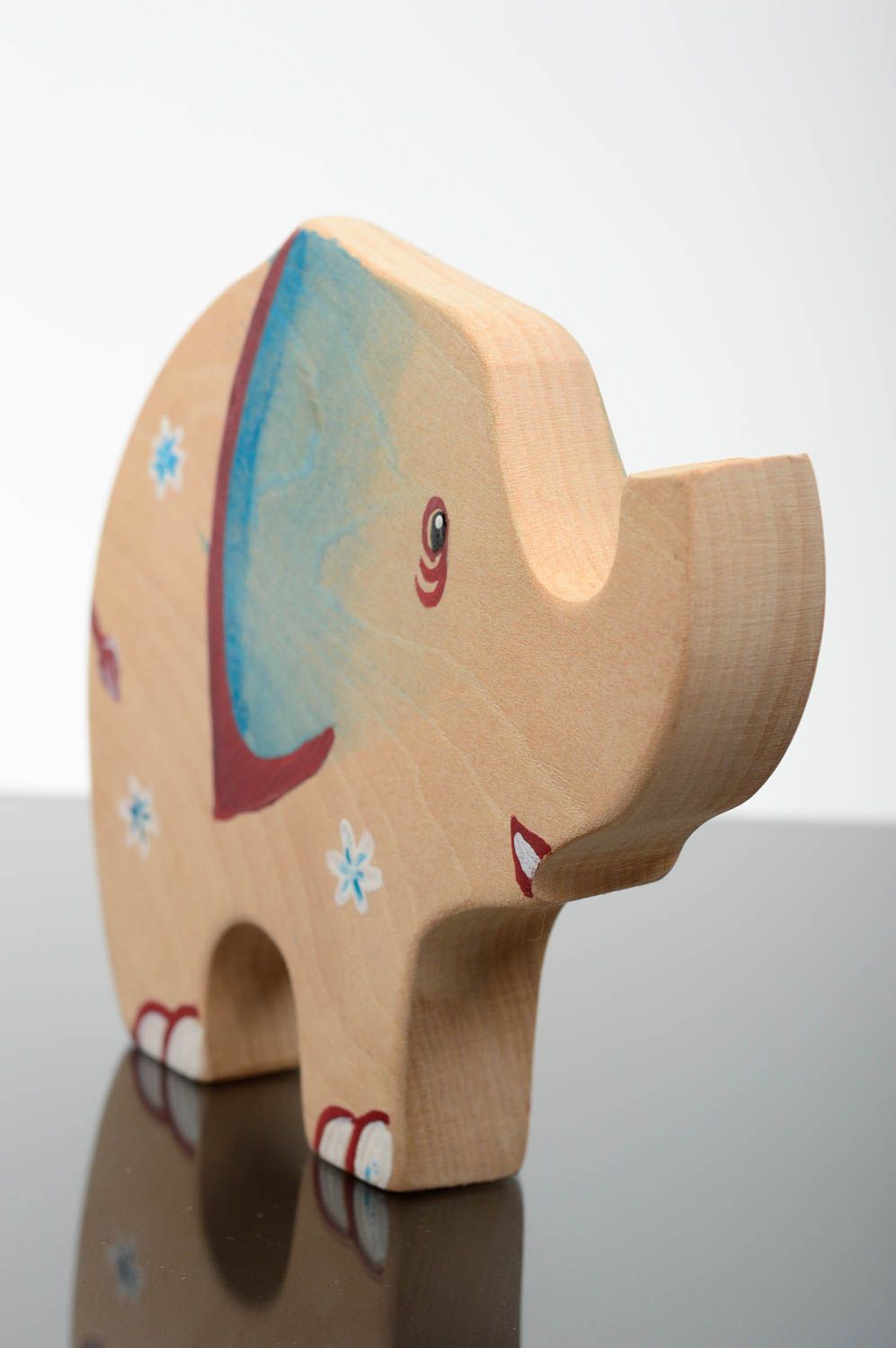 Игрушка ручной работы игрушка из дерева фигурка из дерева расписная Слон фото 2