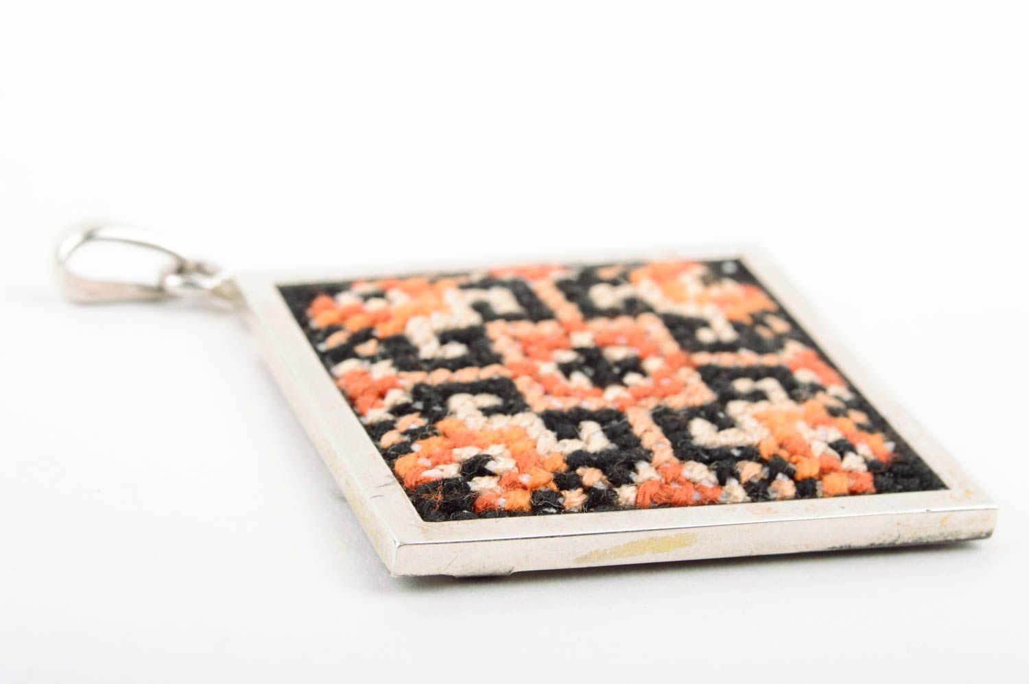 Handmade female pendant accessory with embroidery beautiful designer pendant photo 4
