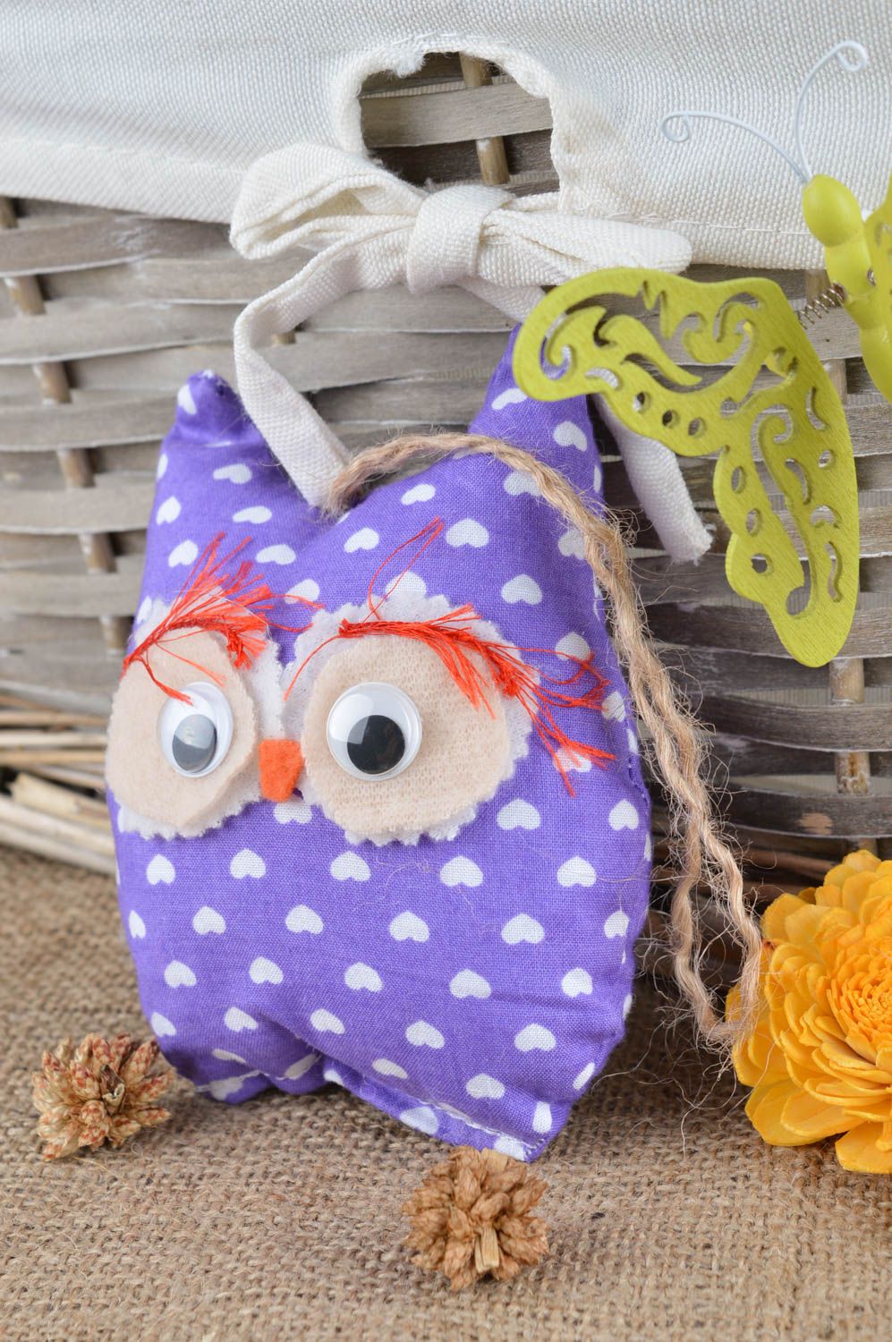 Handmade decorative stuffed toy owl interior soft doll present for baby photo 1
