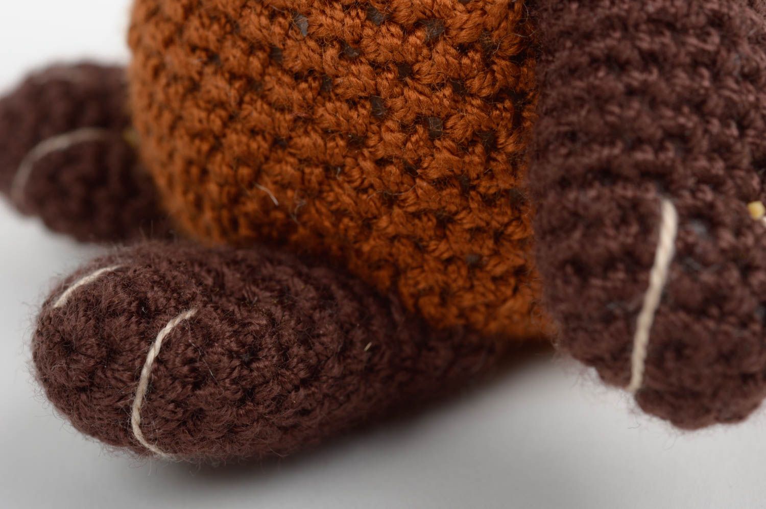 Jouet ours fait main Peluche tricotée en coton au crochet Cadeau pour enfant photo 3