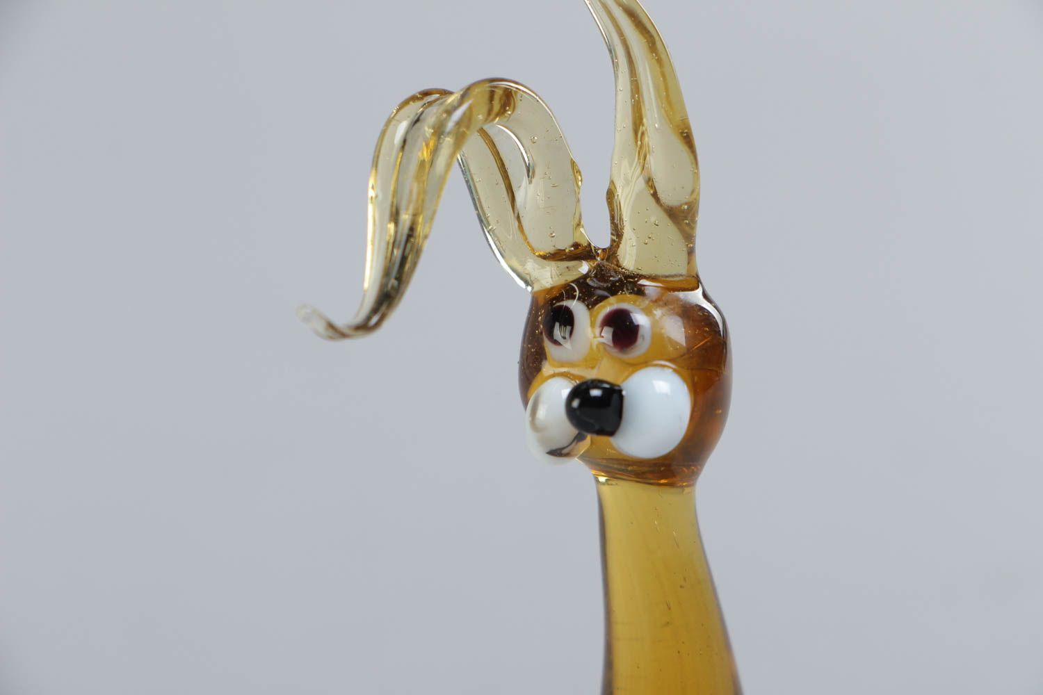 Homemade designer collectible lampwrok glass miniature figurine of rabbit photo 4