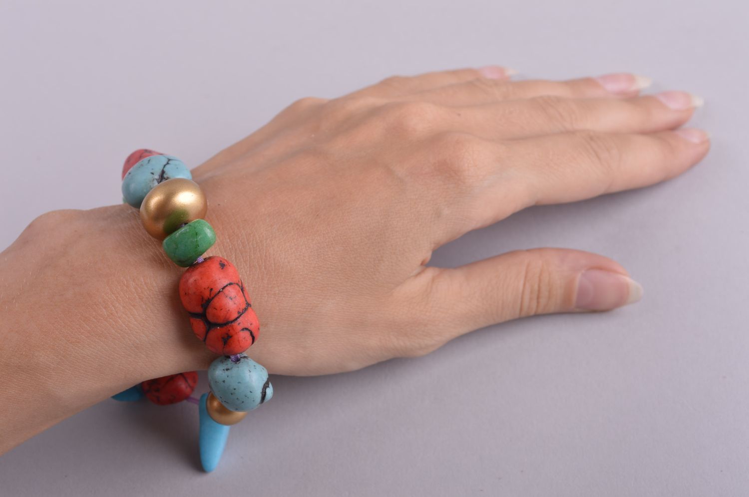 Pulsera de moda hecha a mano accesorio para mujeres de piedras regalo original foto 4