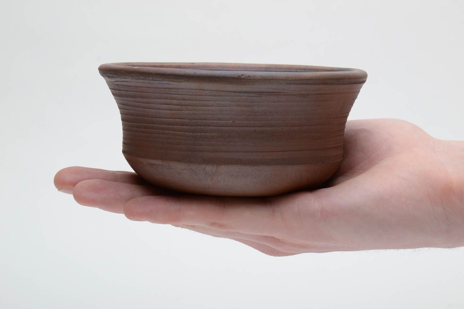 Brown ceramic bowl  photo 5