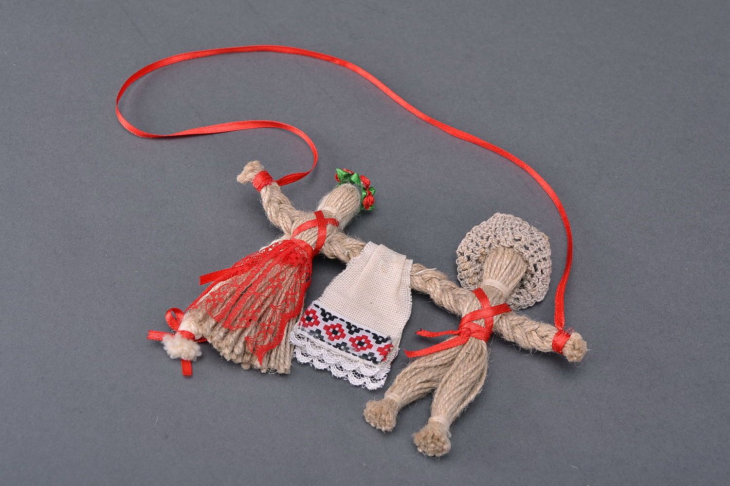 Bambole per nozze di stoffa fatte a mano amuleto talismano giocattolo slavo foto 2