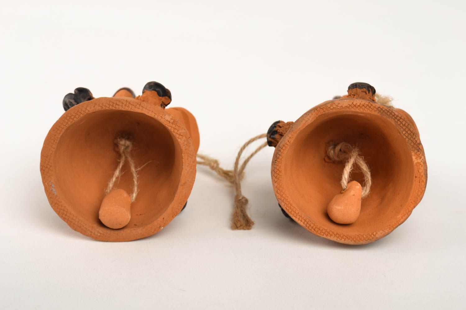 Dos campanas artesanales de cerámica decoración de casa regalo original foto 2