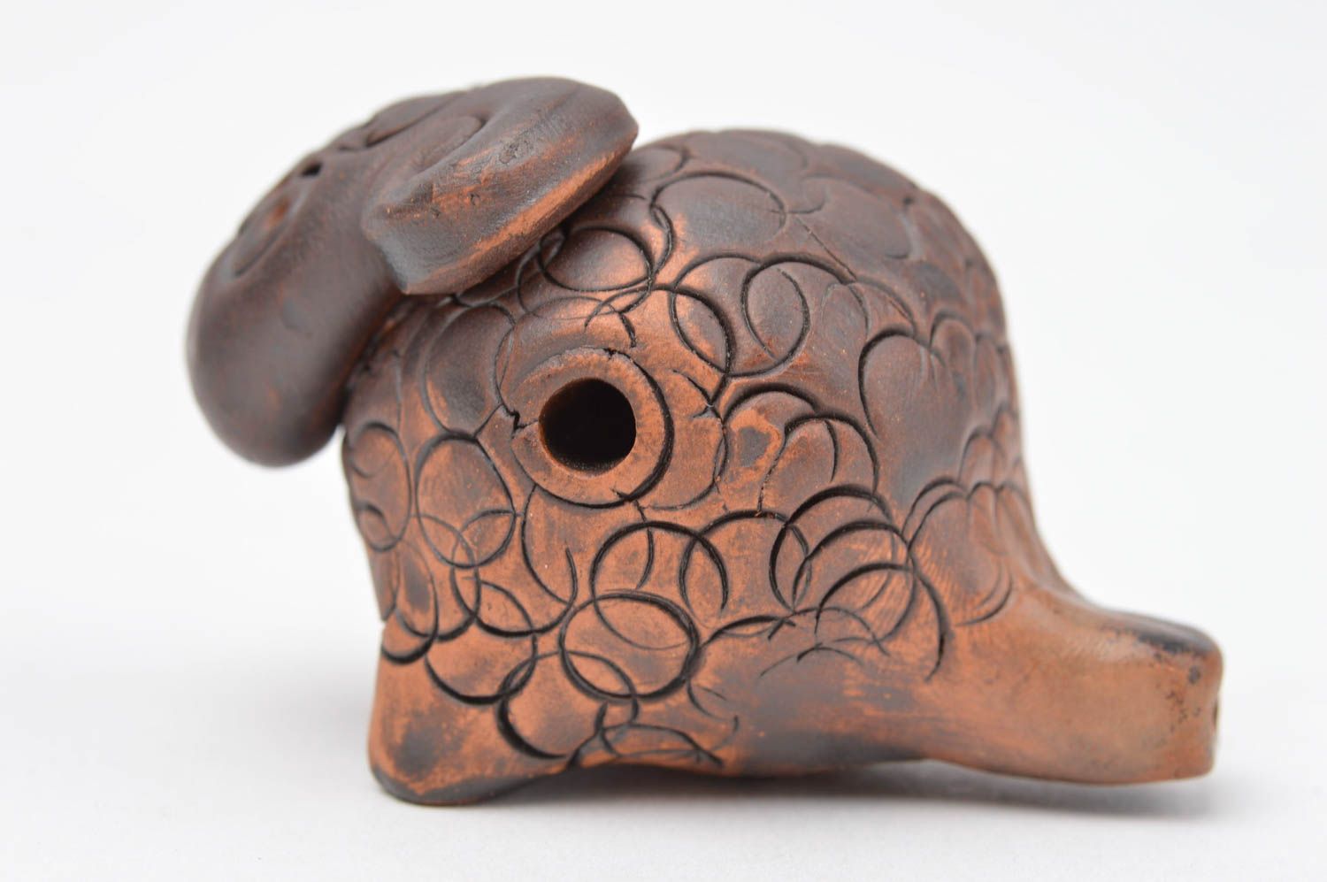 Handmade ceramic whistle clay whistle folk musical instrument ceramic statuette photo 2