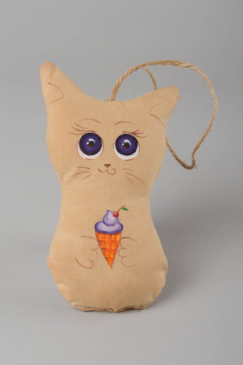 Handmade Kuscheltier Katze Stoff Spielzeug Geschenk für Kinder Deko Anhänger foto 4