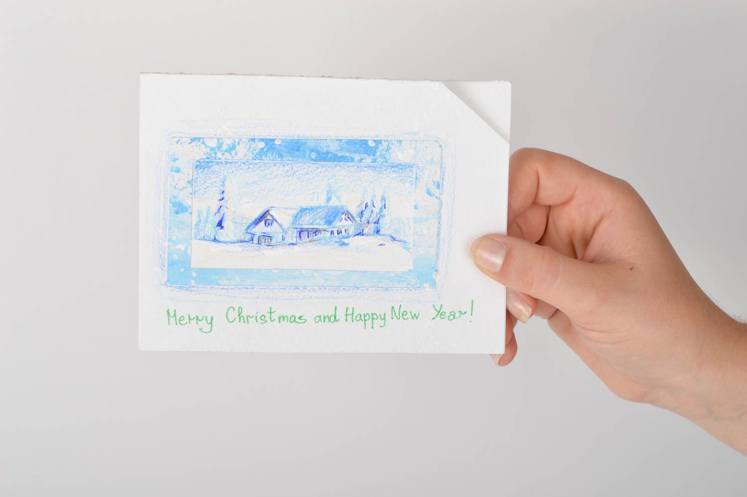 Tarjeta navideña hecha a mano postal de felicitación bonita regalo original foto 5