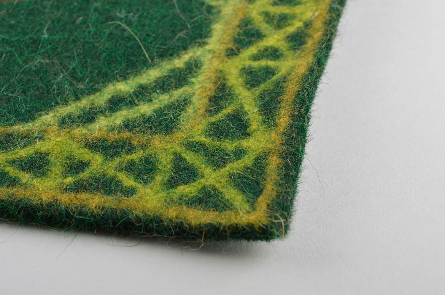 Alfombra de lana hecha a mano verde decoración de interior regalo original  foto 4