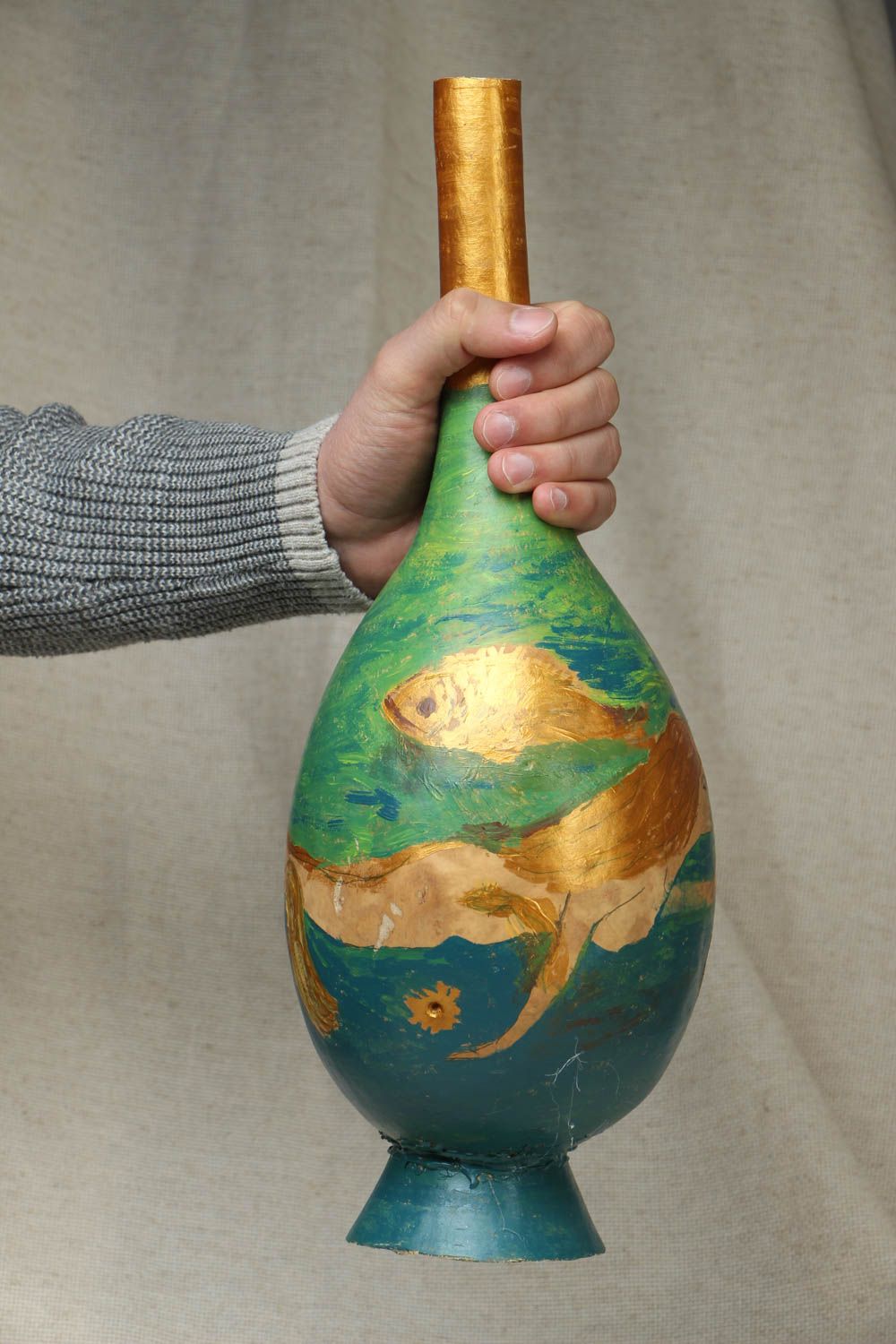 Dekorative Vase aus Kürbis foto 4