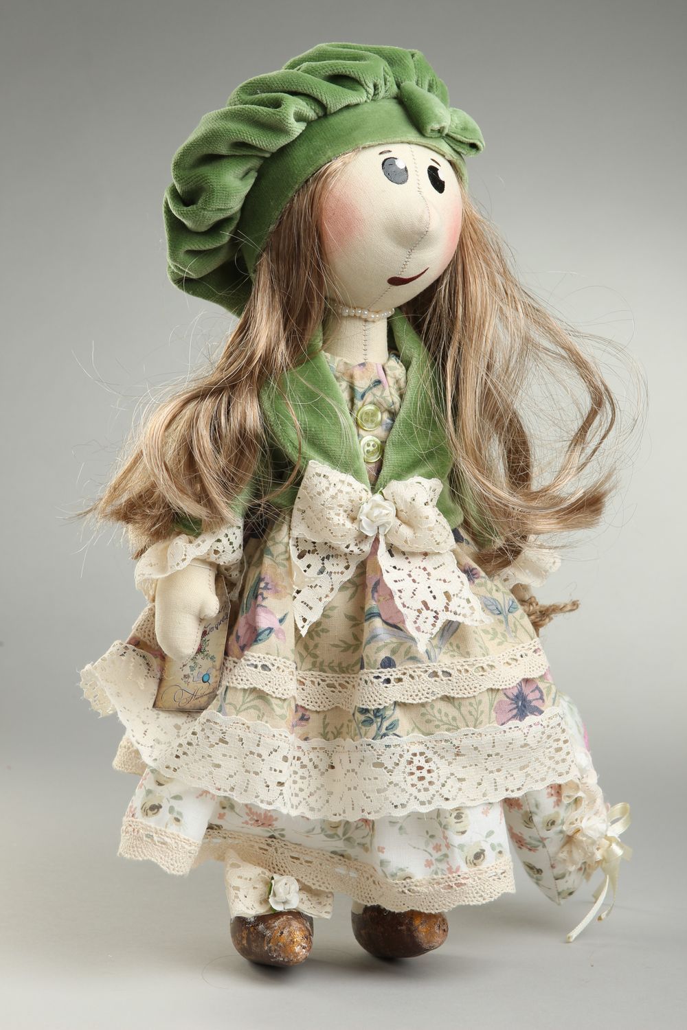 Handmade künstlerische schöne Puppe Designer Puppe im Kleid Stoff Spielzeug  foto 1