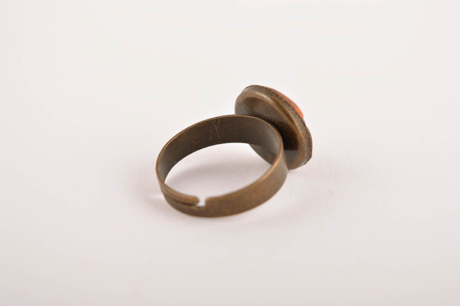 Кольцо ручной работы украшение из полимерной глины украшение кольцо стильное фото 4