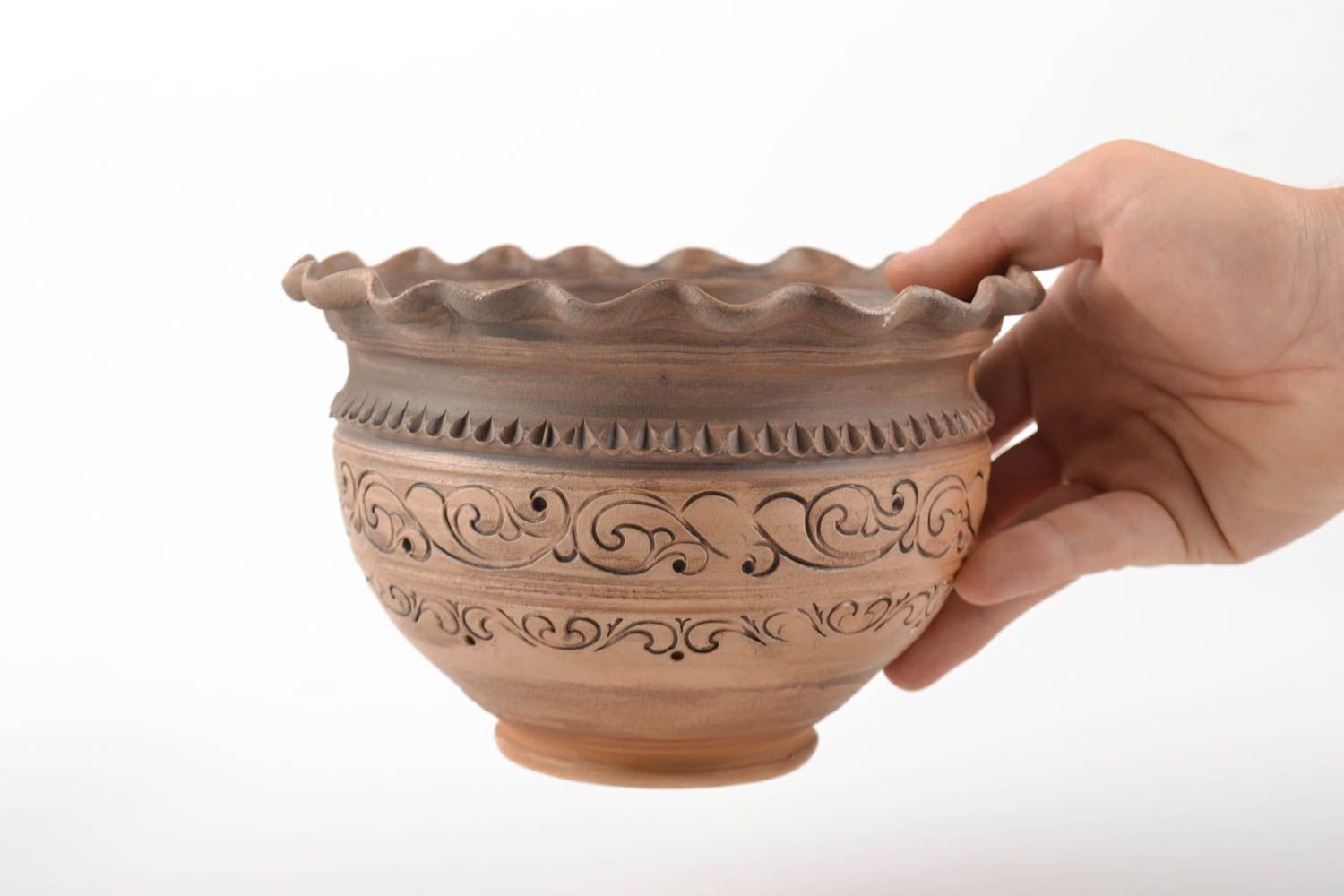 Ceramic pot for baking 1000 ml large beautiful handmade kitchen pottery photo 5