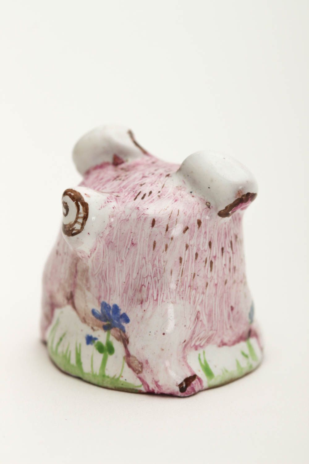 Keramik Handarbeit Nähen Fingerhut originelles Geschenk Deko Idee Haus Ferkel foto 3