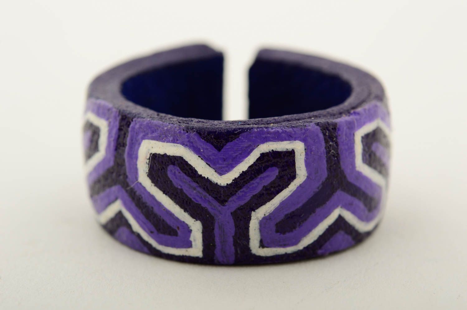 Ring aus Leder handmade Ring Damen Designer Accessoires Geschenk Ideen originell foto 3