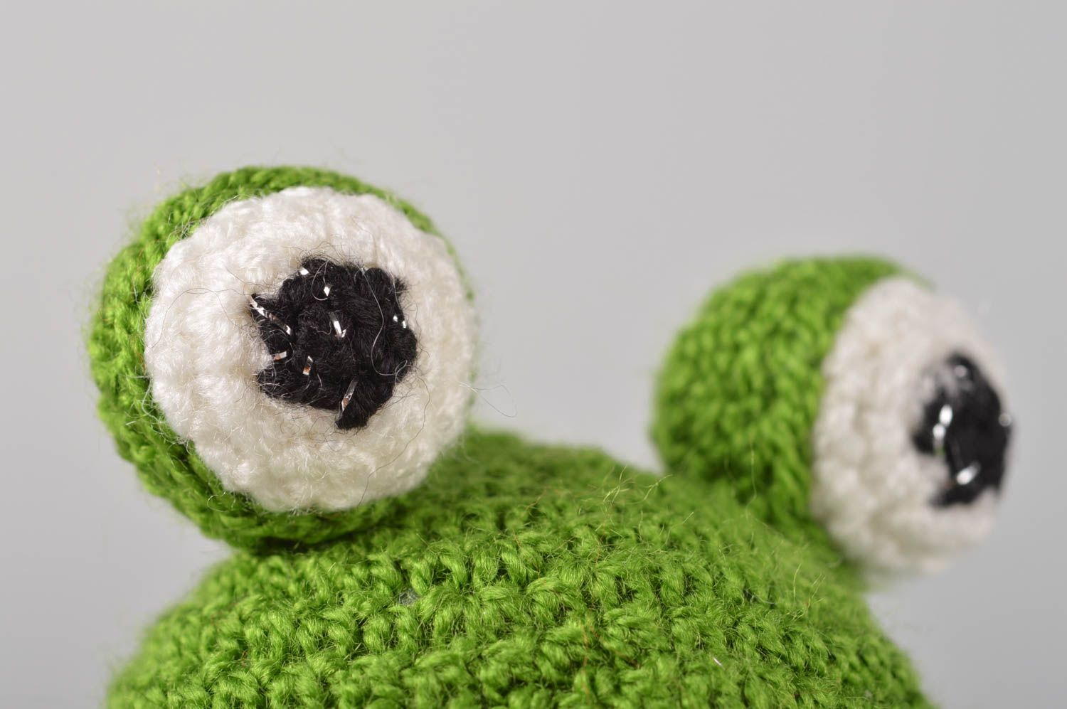 Kuscheltier Frosch handgemacht Geschenk für Kinder originell Zimmer Deko grün foto 5