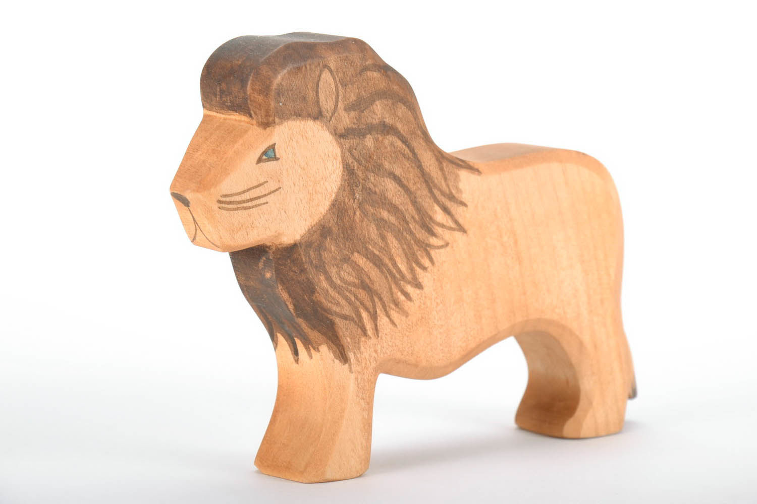 Figurine en bois Lion faite main photo 3