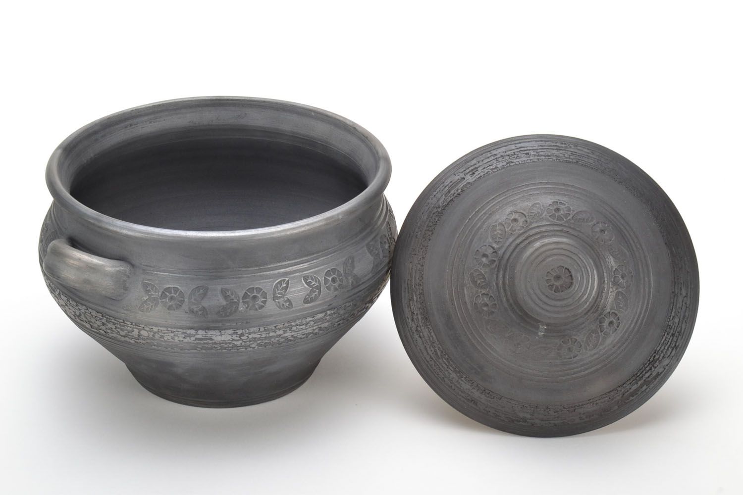 Clay pan black smoke ceramics photo 3
