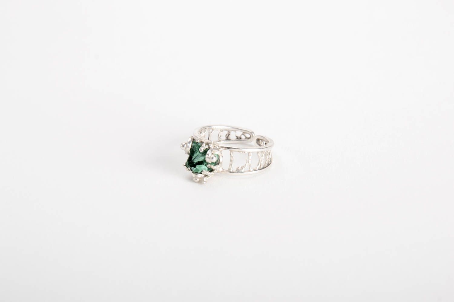Серебряный перстень ручной работы модное женское кольцо ювелирная бижутерия фото 4