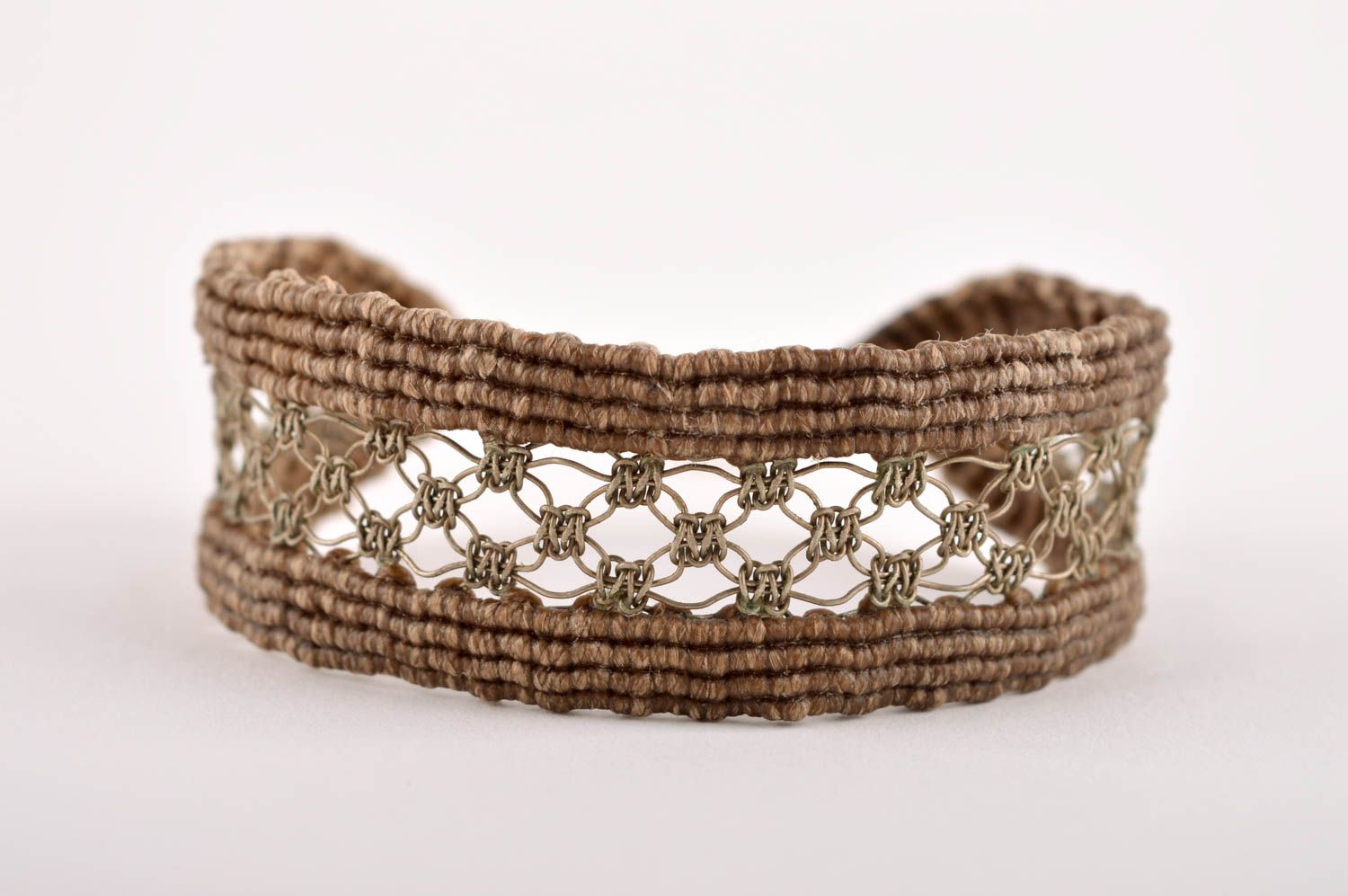 Elegant handmade textile bracelet wide woven bracelet fashion accessories photo 3