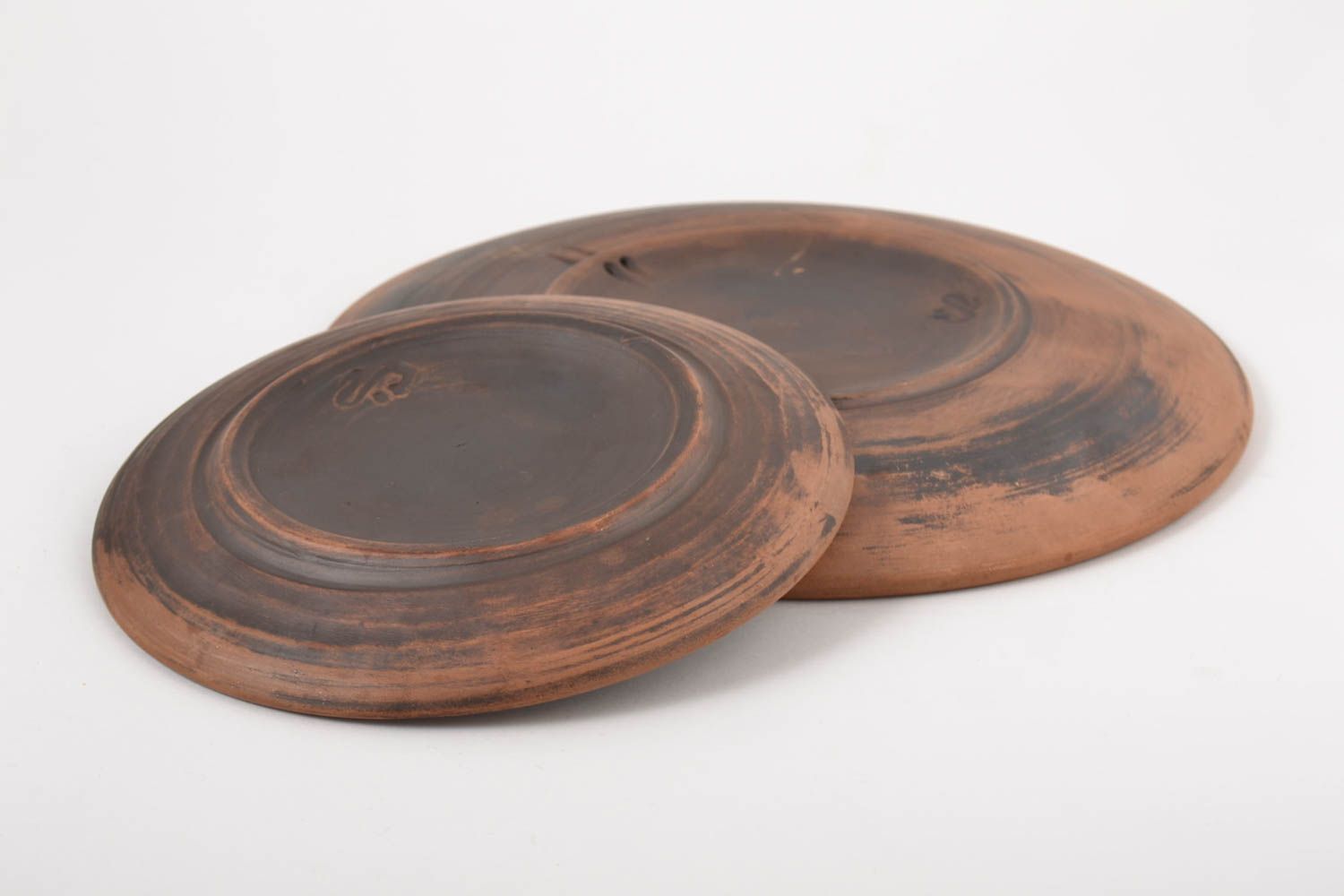 Глиняные тарелки тарелки ручной работы комплект посуды необычная глиняная посуда фото 4