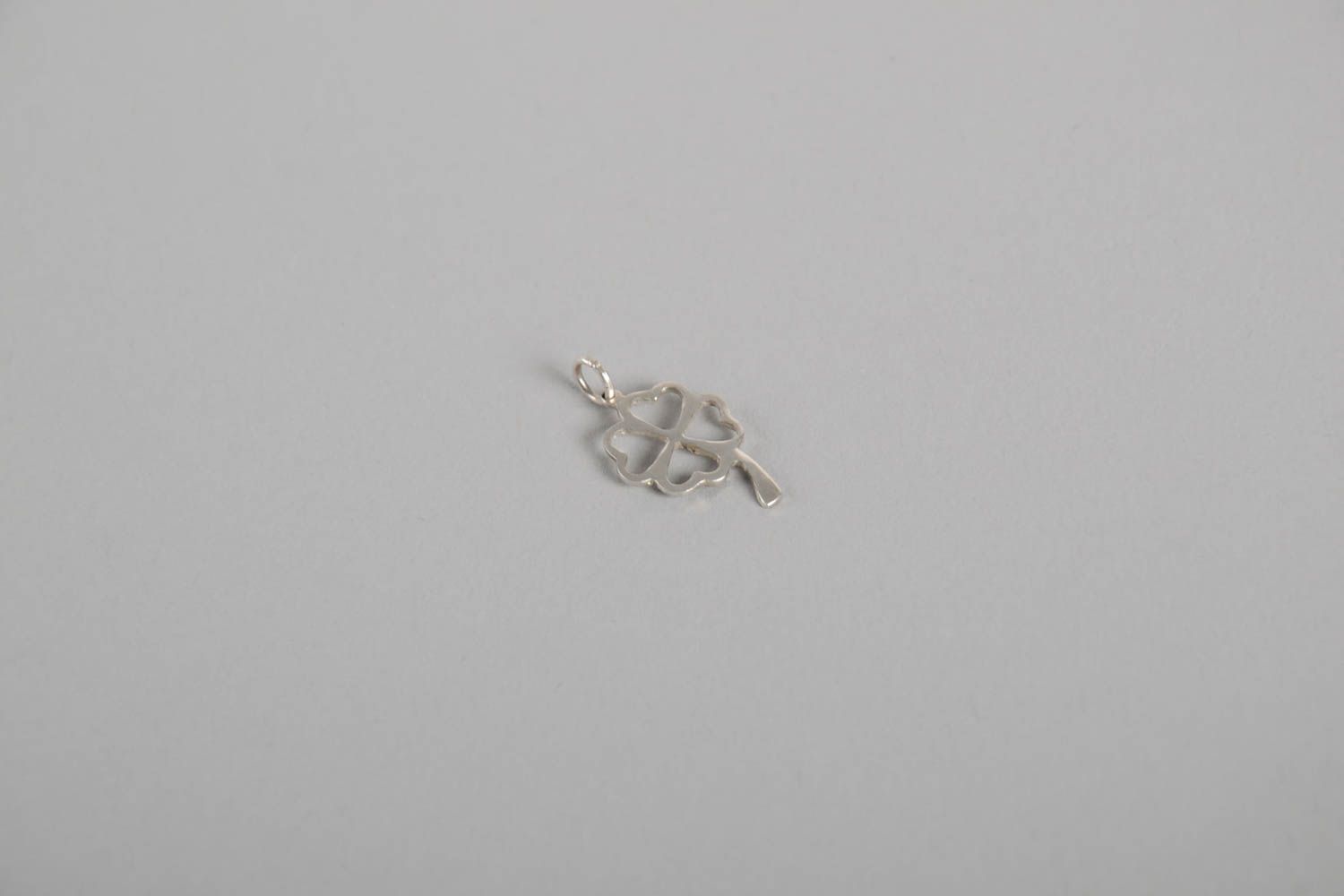 Украшение ручной работы украшение из серебра женский кулон листочек клевера фото 3