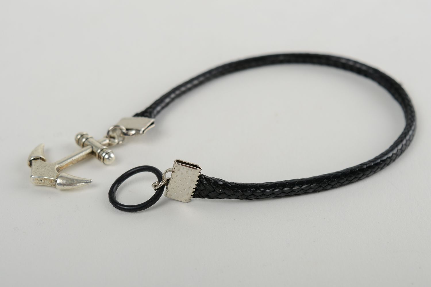 Handmade Armband schwarz geflochtenes Armband Mode Accessoire Armschmuck Damen  foto 4