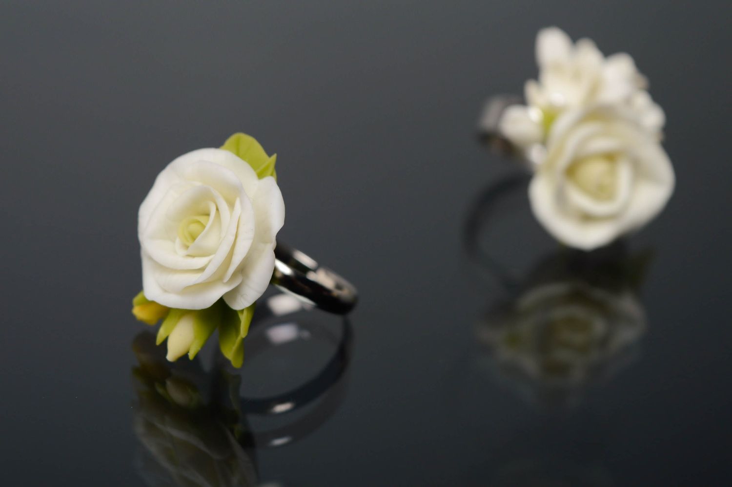 Anello con fiore fatto a mano anello di metallo bello accessori originali
 foto 5