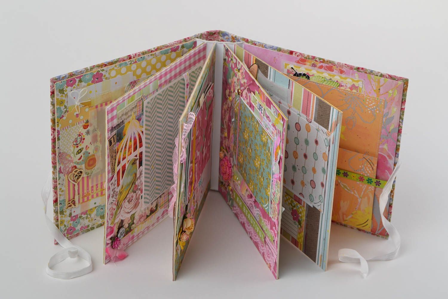 Zartes Notizbuch Scrapbooking Technik rosa handgemacht für Mädchen originell foto 4