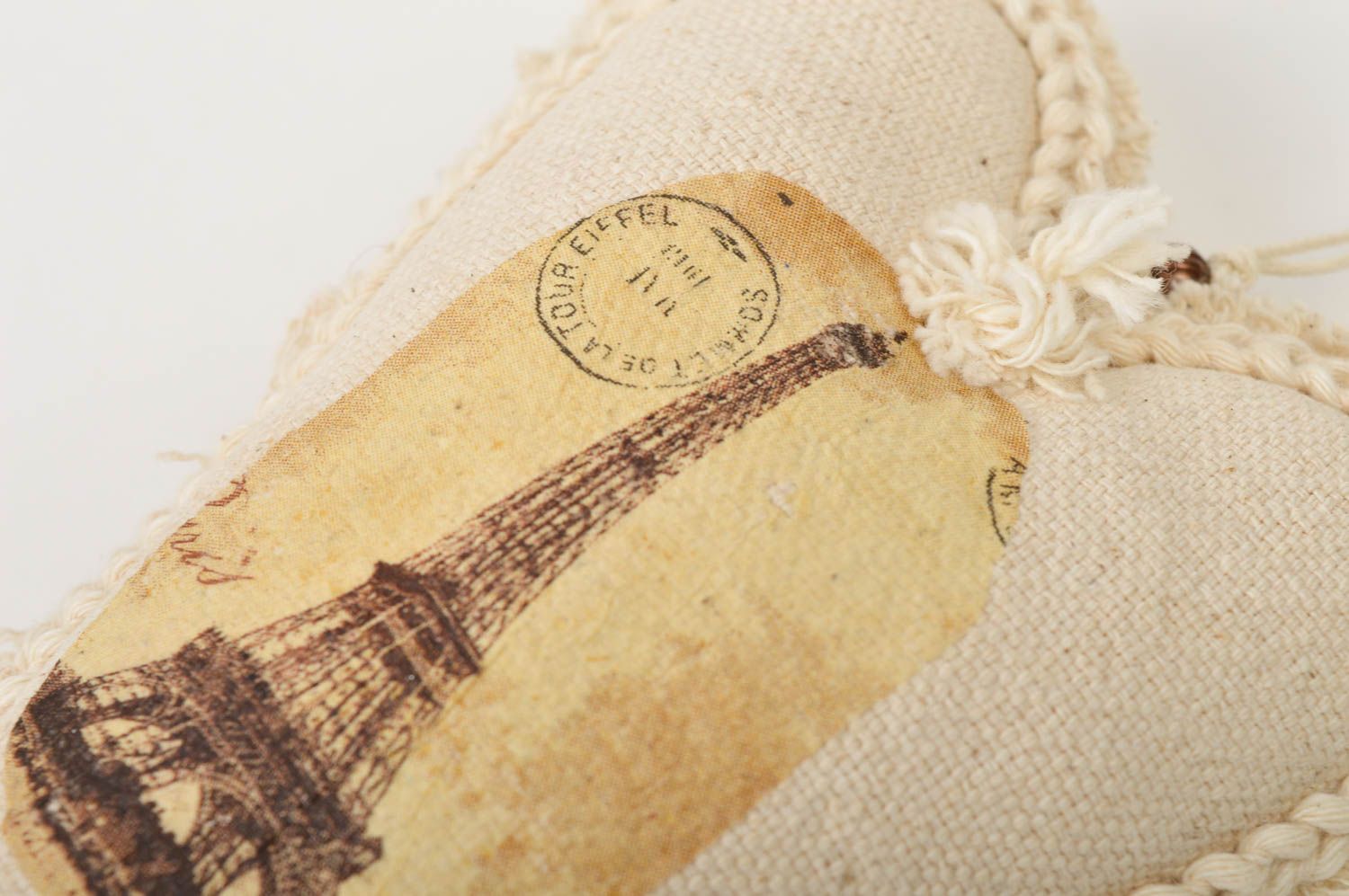 Handmade soft toy soft heart Christmas hanging home decor decorative use only photo 4