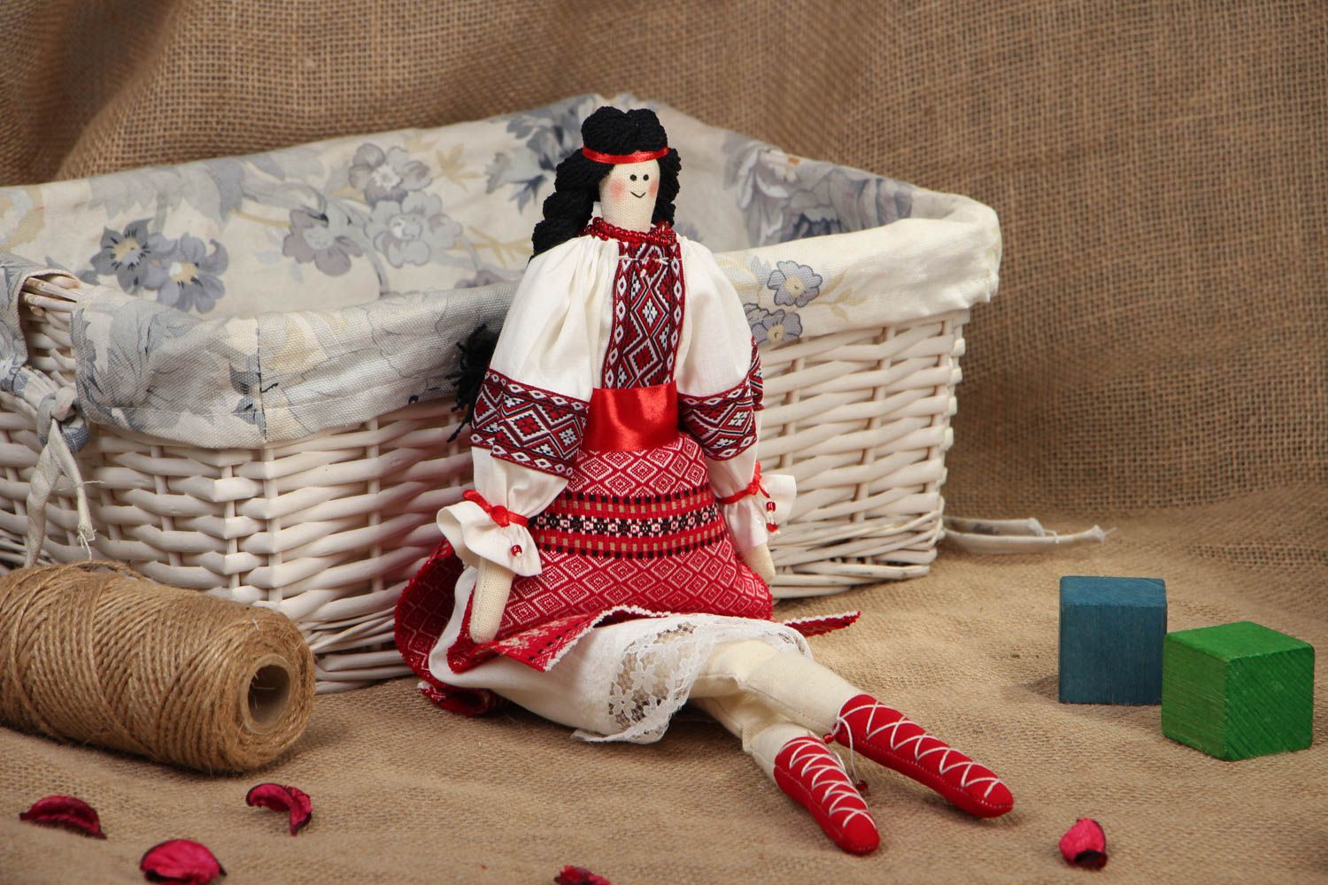 Soft doll in national costume Ukrainian Girl photo 5