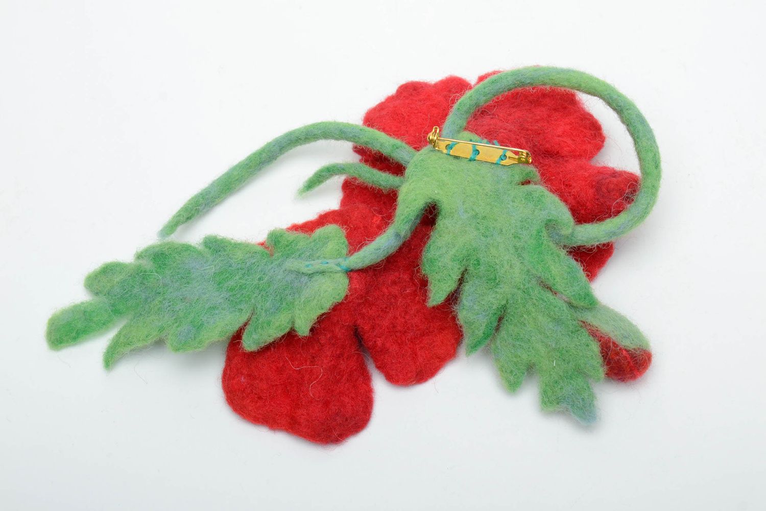Large felted brooch Poppies photo 4