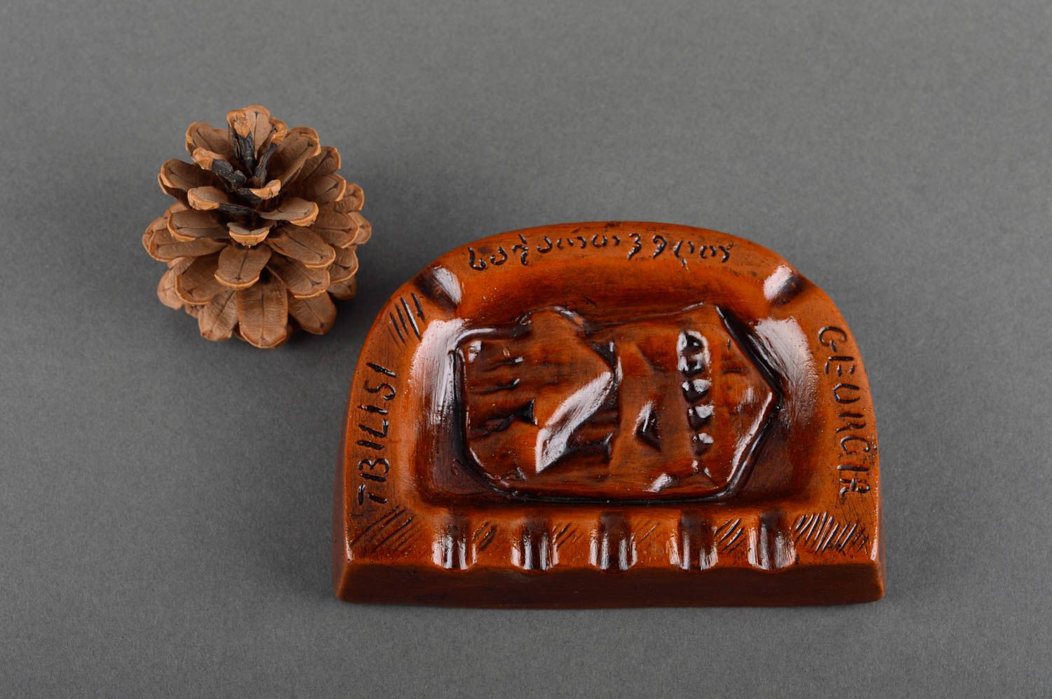 Cenicero artesanal de cerámica regalo original para hombre decoración de hogar foto 5