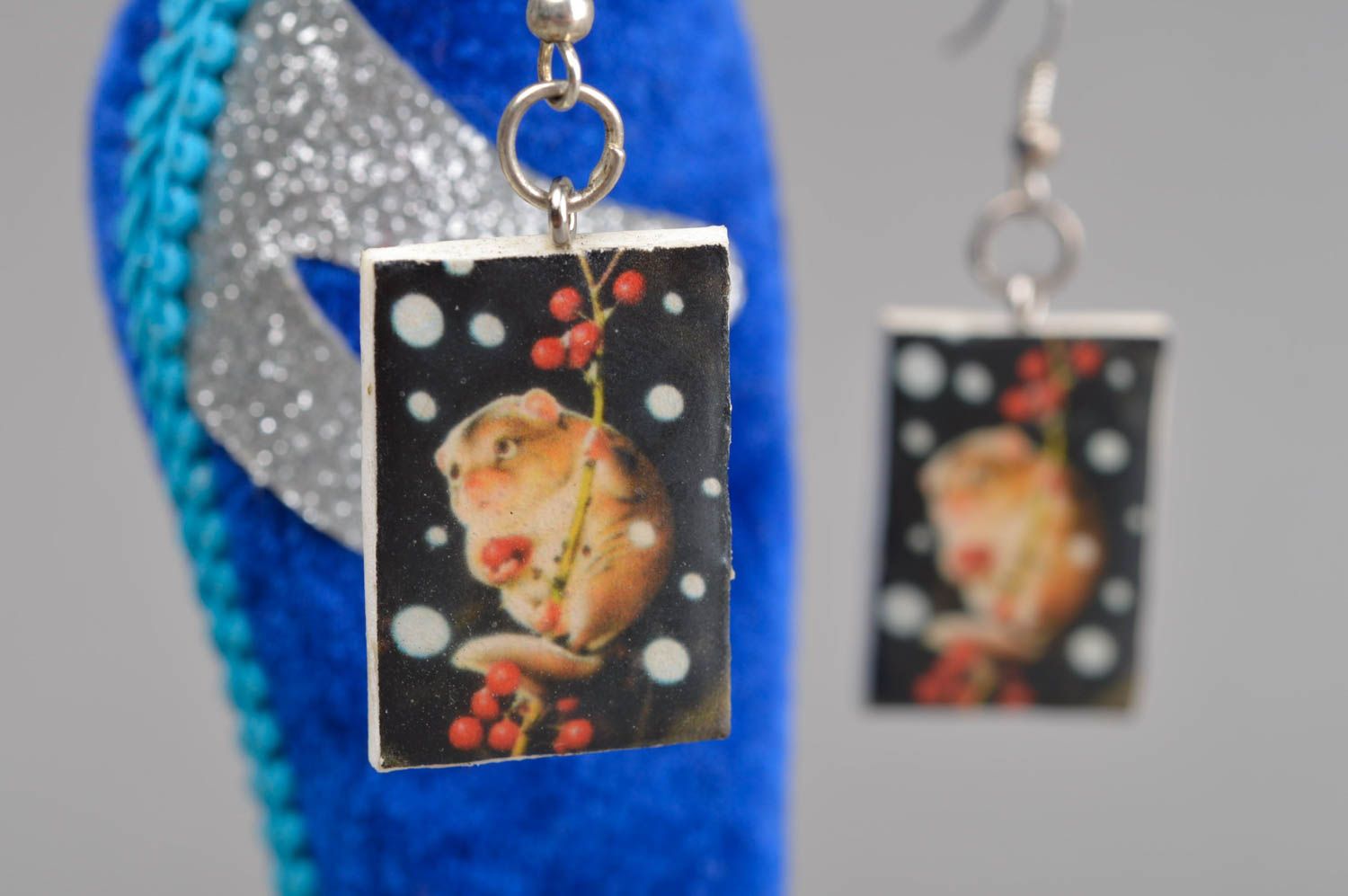 Handmade jewellery designer earrings polymer clay ladies earrings gifts for her photo 1