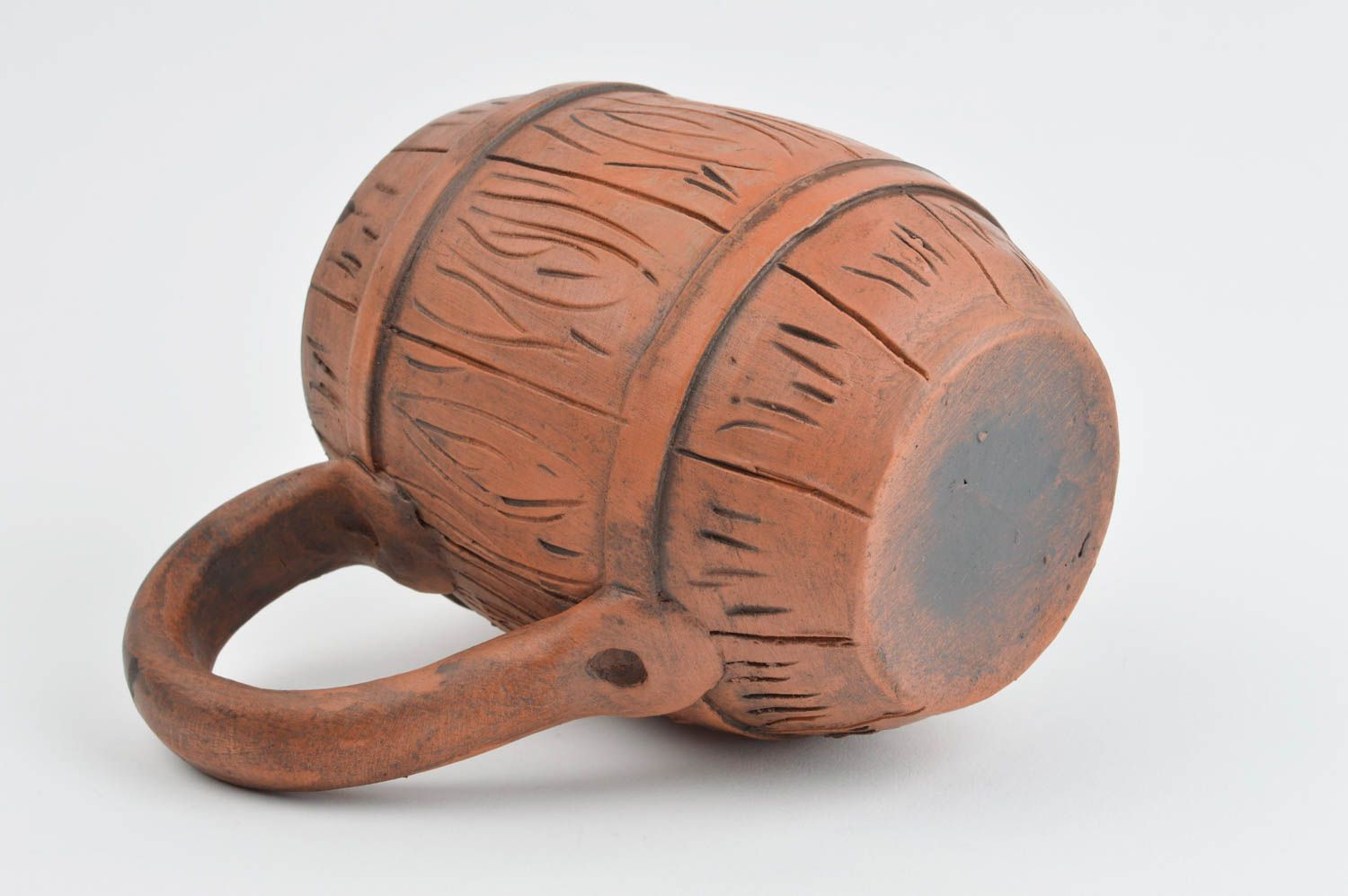 Taza original hecha a mano cerámica artesanal vasija de barro estilosa bonita foto 4